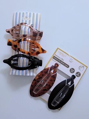 Capelli of New York Tortoise and Black Banana Clips - 2 Pack